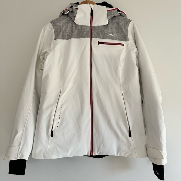 White and Gray Women's Ski Jacket - Picture 1 of 5